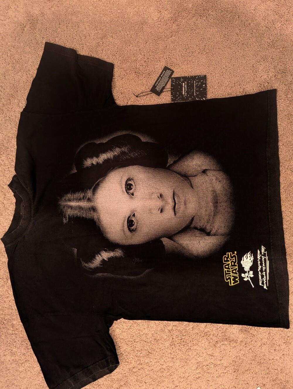 Wars x Civil Regime Princess Leia Graphic T-Shirt Black NWT Medium